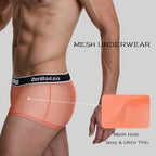 ZONBAILON Mens Sexy Underwear See Through Super Thin Breathable Mesh Boxer Briefs Stretchy M L XL 2XL 3XL