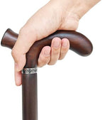 Wooden Walking Cane with 5 Height for Men and Women, Handmade Wood Cane with Comfort Grip Handle, Supportive Mobility Aid for Seniors, Fashionable & Classic Lightweight Stick