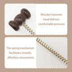 Wooden Spring Massage Hammer,Long Size Manual Lymphatic Drainage Massage Hammer,Wood Therapy Body Massager,Brown,15.5 Inches,1 Piece