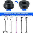 Replacement Screw-in Rubber Cane Tips Feet Suitable for Hurrycane Freedom Edition Walking Sticks, Cane Foot Rubber with Anti Slip and Wear Resistance Design, Easy to Use