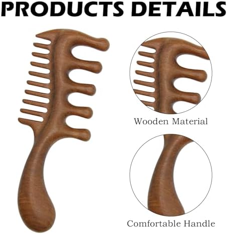 Wooden Scalp Massager Comb, Hair Growth Comb for Head Massage, Scalp Detox & Relaxation, Ergonomic Handle Massage for Men & Women, Gift for Stress Relief & Daily Hair Care
