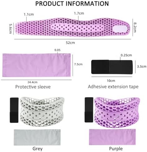 Neck Brace for Neck Pain and Support, Soft Silicone Cervical Collar for Sleeping, Adjustable Breathable Honeycomb Neck Protector Wrap, Keep Vertebrae Stable, Cervical Spine Pressure Relief (Gray)