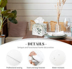 Eucalyptus Leaves and Flowers Tissue Box Cover Square,Watercolor Green Leaves Branches Tissue Box Holder Waterproof Leather Facial Paper Organizer Dispenser for Bathroom Home Car Nightstand Vanity