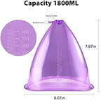 Vacuum Cupping Machine Accessories, Meifuly Premium 1800ML Extra-Large Vacuum Buttocks Lifting Butt Cups Cupping with Y Type Hose (1 Pair)
