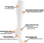 HYCOPROT Compression Socks for Women & Men Circulation (3 Pairs) 15-20 mmHg for Athletics Running Nurses Pregnancy Travel