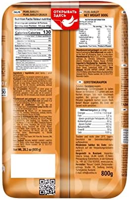 Uvelka Kasha Pearl Barley - 800g (28.2oz), Organic Food, Pack of 1
