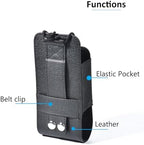 Universal Radio Holster, Tactical Leather Pouch for BaoFeng Quansheng Retevis Yaesu Midland Icom Kenwood Motorola Walkie Talkie HT