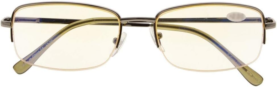 CessBlu Half-rim Computer Eyeglasses for Women Men Reading Blue Light Filter Glasses