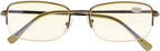 CessBlu Half-rim Computer Eyeglasses for Women Men Reading Blue Light Filter Glasses