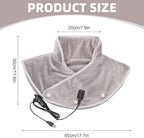 Heating Pad for Neck and Shoulders USB Electric Heated Electric Heating Pad with 3 Temp ＆ Massage Settings Auto Shut-Off Vibrating Heating Pad Gifts for Women Man Mom Dad (Gray)