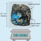 Labradorite Rough Rock, Raw Natural Stone, Chakra Crystals, Quality Gemstones for Reiki Healing, Wellness, Meditation, Handmade in Our Lapidary Workshop (2 pcs)