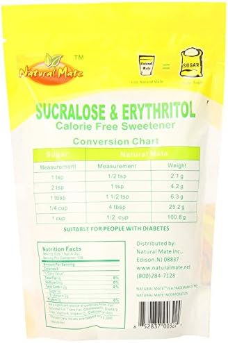 Natural Mate Sweetener, Sucralose and Erythritol, 16 Fl Oz (Pack of 1)