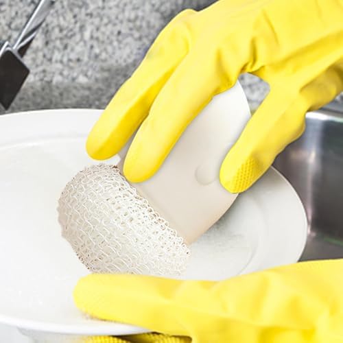 Eggshell Cleaning Brush, Cartoon Dish Scrubber, with Ergonomic Handle System, Multipurpose Fiber Ball Cleaning Brush Set, Non Scratch Kitchen Washing Tool for Pots, Dishes, Sink and Household