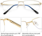 Dollger Rectangle Blue Light Glasses for Men Metal Anti Bluelight Blocking Glasses for Computer Fashion Small Half Frame