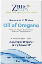 Zane Hellas 50% Oregano Oil. Greek Essential Oil of Oregano .86% Min Carvacrol. 82mg Carvacrol Per Serving. Probably The Best Oregano Oil in The World. 1 fl. oz.- 30ml