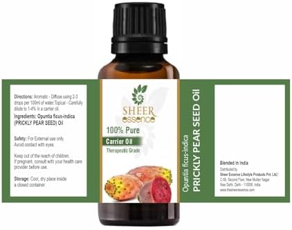 Prickly Pear Seed Oil -(Opuntia Ficus-Indica)- Carrier Oil 100% Pure Natural Undiluted Uncut Therapeutic Grade 1.01 Fl.OZ