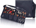 Beautybaby Artist Professional Makeup Brush Waist Bag Cosmetic Portable Multi Pockets Bag with Belt Strap Black