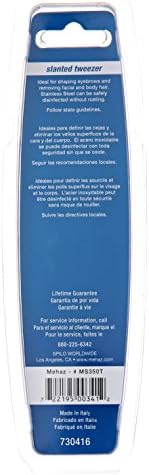 Mehaz Professional Slanted Tweezer MS350 Durable Stainless Steel With Slanted Tips For Precision Gripping In Eyebrow Shaping And Unwanted Body Hair Removal - 3.8 inches