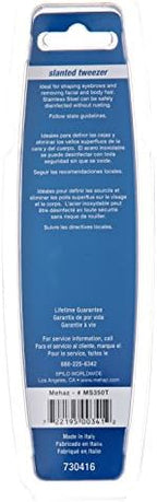 Mehaz Professional Slanted Tweezer MS350 Durable Stainless Steel With Slanted Tips For Precision Gripping In Eyebrow Shaping And Unwanted Body Hair Removal - 3.8 inches