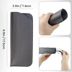 yuntop 4 Pack Soft Leather Glasses Case 7x3 Inch Eyeglasses Pouch Portable PU Leather Glasses Pouch