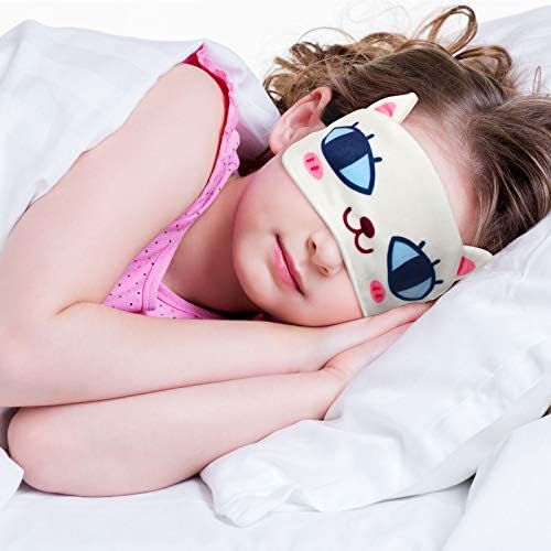 4 Pieces Kids Sleeping Mask Cat Dog Funny Animal Sleep Eye Mask Blindfold for Adults with Adjustable Strap Soft Cute Eyeshade Cover for Blocking Out Lights Sweet Sleep Travel Relax, Nap, Meditation