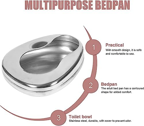 Jug Room Urinal Stainless Steel Bed Patient Bed pan bedridden Urinal for Women bedridden Elderly Bedpan Pan Bedpan: Bedpan Bed Potty Pan Portable Urine Container