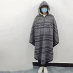 DKULMN Wheelchair Blanket for Adults,Adult Wheelchair Cape with Hood Wheelchair Clothing Winter Poncho Cape Coat for Wheelchair Users