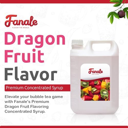 Fanale Premium Flavoring Concentrated Syrup for Bubble Tea 11 lb | Red Dragon Fruit Flavor Syrup | for Boba Tea, Smoothies, Slushes, Desserts | 11lb | SRP361