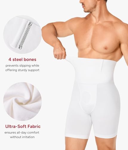 Nebility Shapewear Men Compression Shorts - Slimming Body Shaper Tummy Control Underwear Boxer Briefs