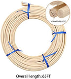 KEILEOHO #8 Reed Spline 65 Feet x 3/16 Inches Cane Webbing for Weaving, Cane Webbing for Chair Repair, Strong Permeable Cane Webbing Roll for Winding, Modeling, Decoration, Weaving, Aromatherapy