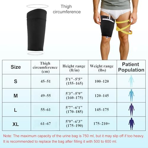 Catheter Leg Bag Holder, Ultra-Soft Fabric Comfortable & Breathable, Catheter Supplies for Foley Catheter Bag Stay in Place, Catheter Stabilization Device (Large)