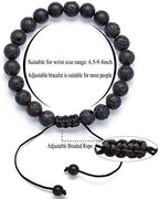 Men Women 8mm Lava Rock Aromatherapy Anxiety Essential Oil Diffuser Bracelet Braided Rope Natural Stone Yoga Gifts Beads Bracelet Bangle-21017