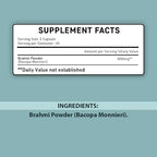 Brahmi Tablets - 90 Tablets, 1000 mg |45 Days Supply | by mi Nature | 100% Natural Brahmi Tablets | Vegan | Bacopa Monnieri | from India