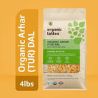 Organic Tattva Toor Dal (4 lbs) - Unpolished Organic Tur Dal (Arhar) - Nutritious & Rich in Taste - Dried Yellow Split Peas - All-Natural Plant-Based Protein - USDA Certified