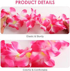 Hawaiian Leis Luau Flower Headband Necklace Bracelets Set Beach Party Costume Accessories