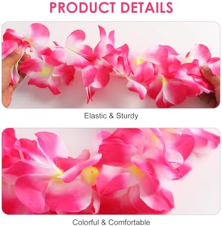 Hawaiian Leis Luau Flower Headband Necklace Bracelets Set Beach Party Costume Accessories