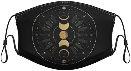 Dreamcatcher Pagan Moon Wicca Wiccan Face Mask Adult Dust Washable Reusable with Filters Black