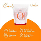 Italwax Top Line Coral Hard Wax Beads 1.65 lb (750 g) – Creamy Strong Grip Wax for Bikini & Coarse Hair, Suitable for Sensitive Skin, Professional Use – Made in Italy