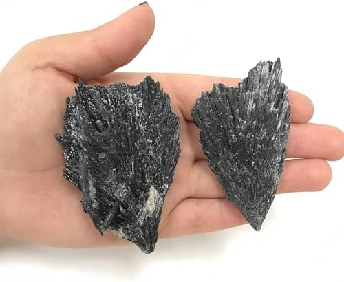 Gem Avenue Natural Black Kyanite Blades Gemstone Crystal 2 to 2.5 inch