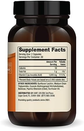 Dr. Mercola Liposomal Vitamin C - Brain, Heart, Eye & Immune Support - Provides 1,000 mg of Bioavailable Vitamin C - Non-GMO, Gluten-Free & Soy-Free - 60 Capsules (30 Servings)
