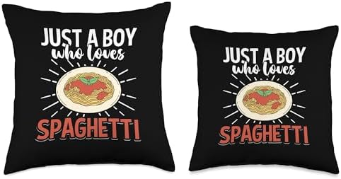 Cool Just A Boy Who Loves Spaghetti Pasta Lover Italian Dish Throw Pillow
