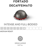 Nespresso Capsules Vertuo, Fortado Decaffeinato, Gran Lungo, 30-Count Coffee Pods, Brews 5.0 oz.