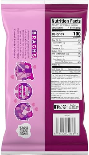 Brach's Cinnamon Jelly Hearts, Valentine’s Day Candy, Classic Gummy Candy, Valentine's Red Cinnamon Hearts, 12 oz Bag