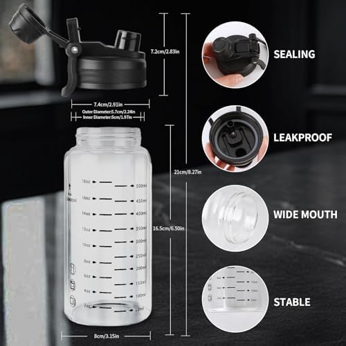 20oz/600ml Glass Shaker Bottles,2-in-1 Sip & Straw Drinking, Wide Mouth Glass Water Bottles for Ice & Juice,Sports Nutrition Shaker Bottles Reusable Mason Jar(2 Pieces)