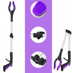 2 Pack 32 inch GrabRunner Heavy Duty(up to 10 lbs) Reacher Grabber Tool with Strong Magnetic (New Purple)