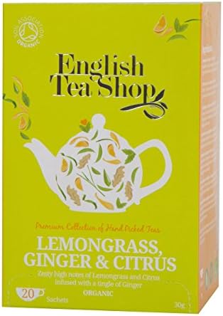 English Tea Shop Lemongrass Ginger and Citrus Fruits - Tea Bags, 30 Gram (Pack of 6)