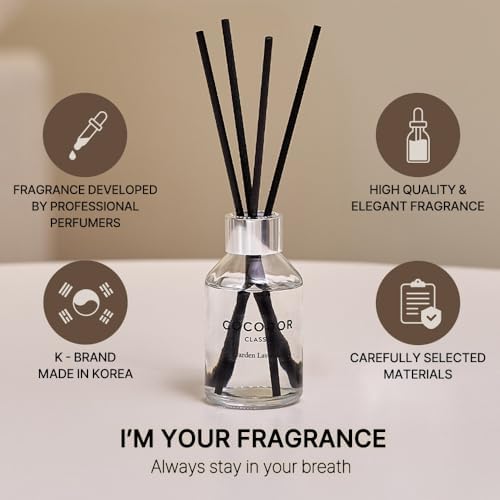 COCODOR Classic Reed Diffuser/Lemon Eucalyptus/3.4oz(100ml)/1 Pack/Fragrance Scent Essential Oil Stick Diffuser Set for Bedroom Bathroom Home Décor