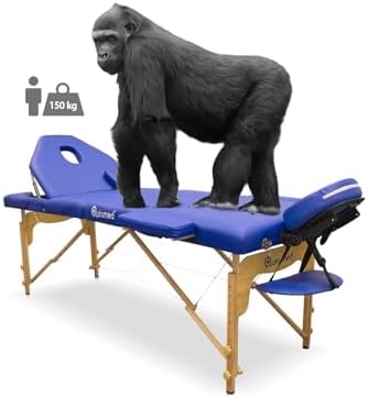 QUIRUMED Elite Folding Wooden Massage Table, White, 194 x 70 cm, Leatherette, Portable, Foldable backrest, Removable headrest, Face hole, Adjustable height, up to 150 kg