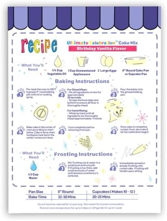 Three Dog Bakery Ultimate Celebration Dog Birthday Cake Mix, 11 oz, DIY Dog-Safe Cake Kit with Frosting, Perfect for Birthdays, Gotcha Days & Everyday Celebrations