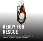 LEATHERMAN, Raptor Rescue, 6-in-1 Heavy-Duty Emergency/Trauma Shears with Carbide Glass Breaker & Strap Cutter, Made in the USA, Utility Holster Included, Coyote Tan/Black, With Utility Holster